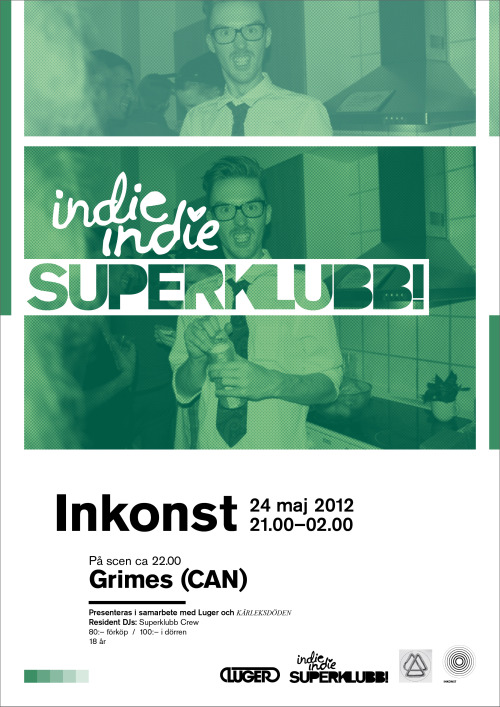 Grafisk profil till klubben Indie indie superklubb!, 2012.