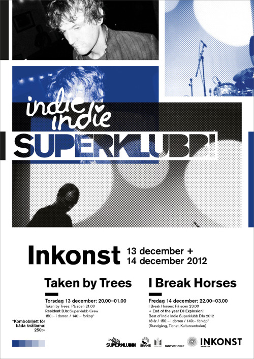 Grafisk profil till klubben Indie indie superklubb!, 2012.