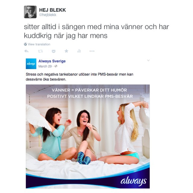 Skriver artikel om mens idag. 👌