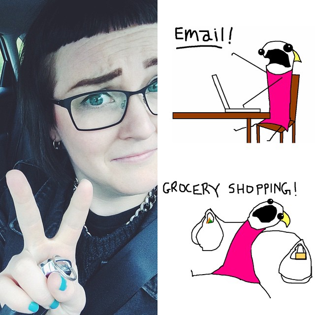 Idag kände jag mig som världens bästa serie Hyperbole and a Half när jag 1) körde bil 🚗 2) hade bankmöte 💰 och 3) handlade mat 🍅. Varje dag känns det som att man lajvar vuxen. Som att man ba: CLEAN ALL THE THINGS. EMAIL ALL THE PEOPLE. TAKE CARE OF ALL THE MONEY 😂