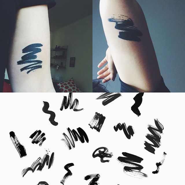 ..och här är dom andra två tatueringarna jag gjorde! 💥 Det är min lillasyster @urbansdotter som gjort det fina grafiska trycket. Självklart ville jag ha två brush strokes av henne ❤ Fantastiska!